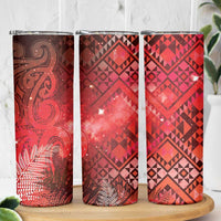 Aotearoa Taniko Matariki Skinny Tumbler Cosmic Red