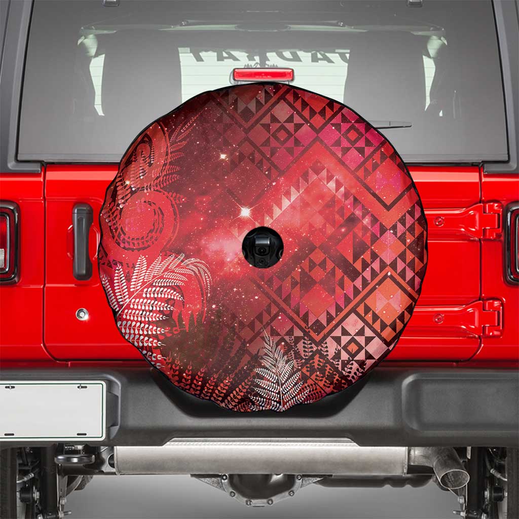 Aotearoa Taniko Matariki Spare Tire Cover Cosmic Red LT7 - Polynesian Pride