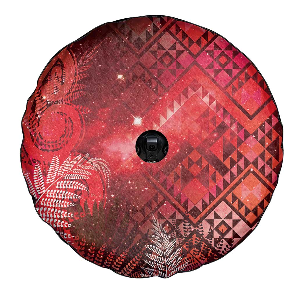 Aotearoa Taniko Matariki Spare Tire Cover Cosmic Red LT7 - Polynesian Pride