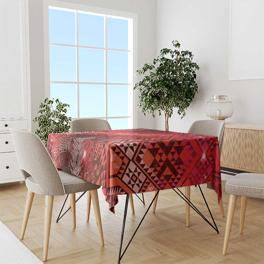 Aotearoa Taniko Matariki Tablecloth Cosmic Red LT7 - Polynesian Pride