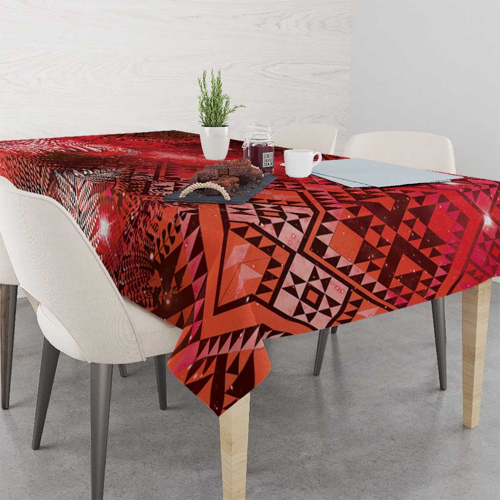 Aotearoa Taniko Matariki Tablecloth Cosmic Red LT7 - Polynesian Pride