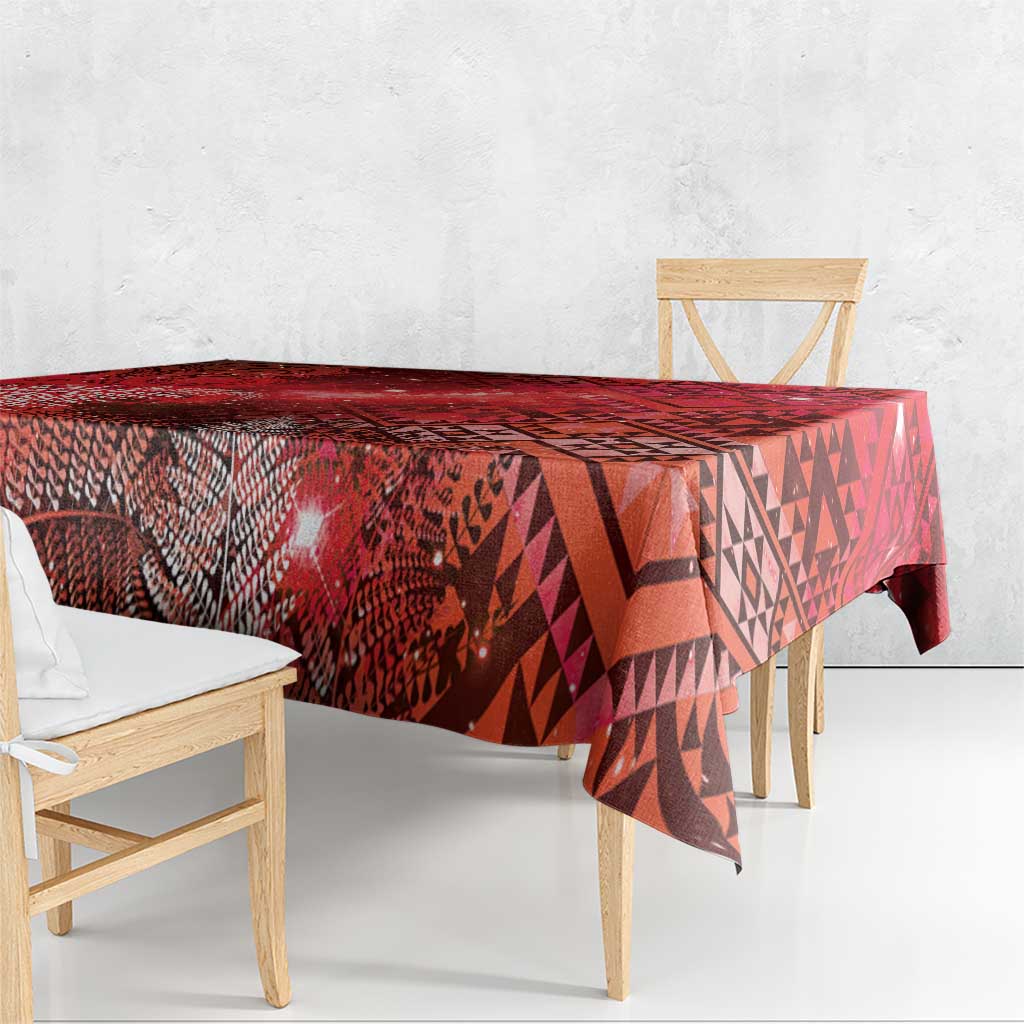 Aotearoa Taniko Matariki Tablecloth Cosmic Red LT7 - Polynesian Pride