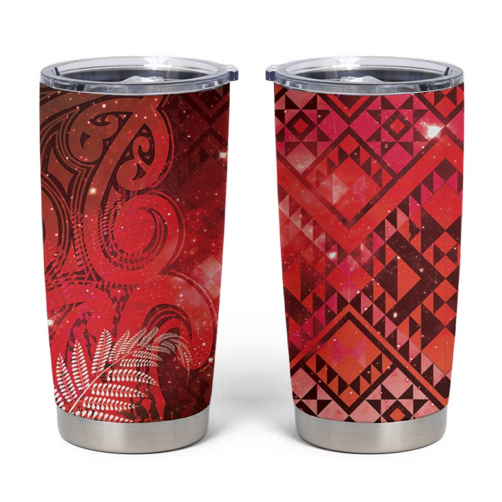 Aotearoa Taniko Matariki Tumbler Cup Cosmic Red LT7 Red - Polynesian Pride