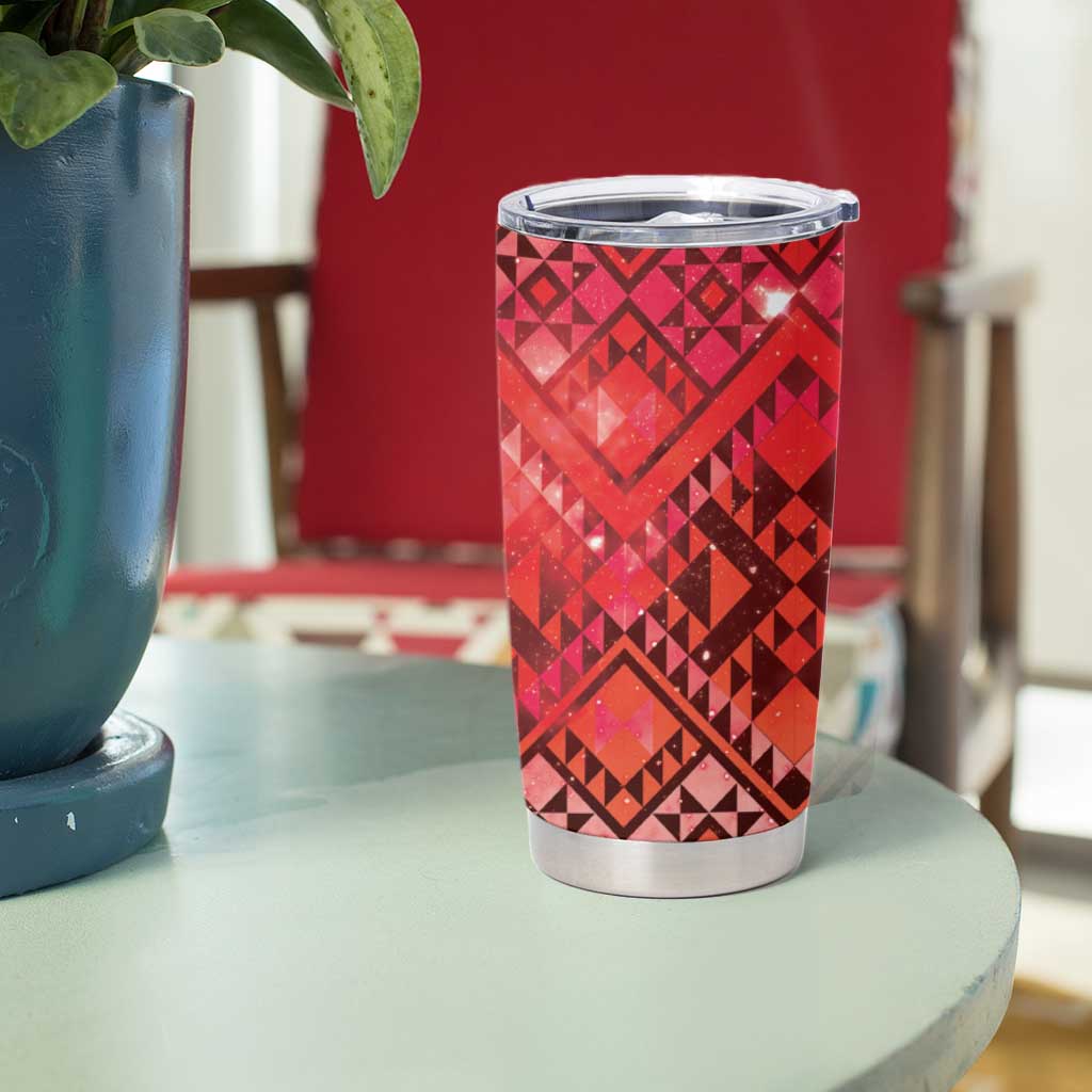 Aotearoa Taniko Matariki Tumbler Cup Cosmic Red LT7 - Polynesian Pride
