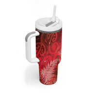 Aotearoa Taniko Matariki Tumbler With Handle Cosmic Red LT7 - Polynesian Pride