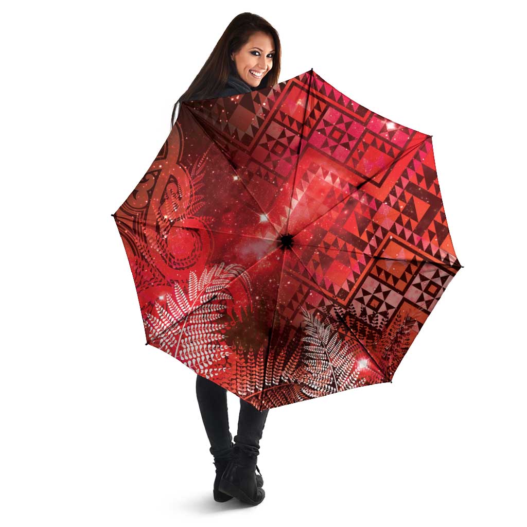 Aotearoa Taniko Matariki Umbrella Cosmic Red