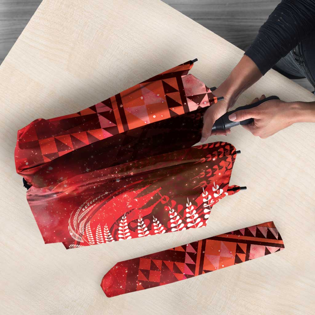 Aotearoa Taniko Matariki Umbrella Cosmic Red