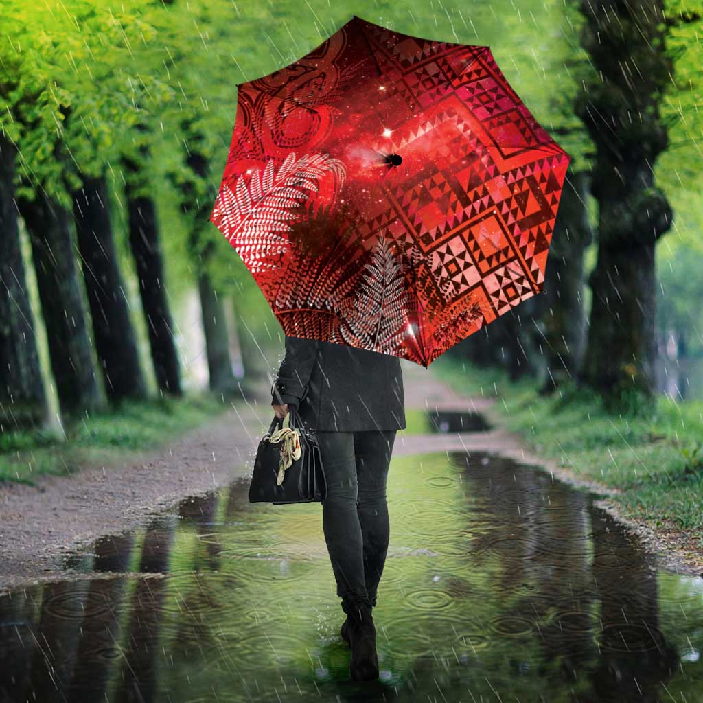 Aotearoa Taniko Matariki Umbrella Cosmic Red