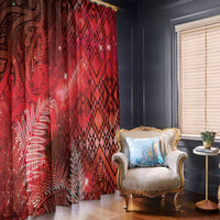 Aotearoa Taniko Matariki Window Curtain Cosmic Red LT7 - Polynesian Pride