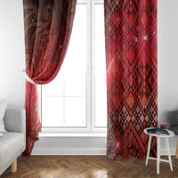Aotearoa Taniko Matariki Window Curtain Cosmic Red LT7 - Polynesian Pride