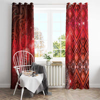 Aotearoa Taniko Matariki Window Curtain Cosmic Red LT7 - Polynesian Pride