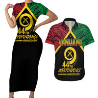 Vanuatu 44th Independence Anniversary Couples Matching Short Sleeve Bodycon Dress and Hawaiian Shirt LT7 Colorful - Polynesian Pride