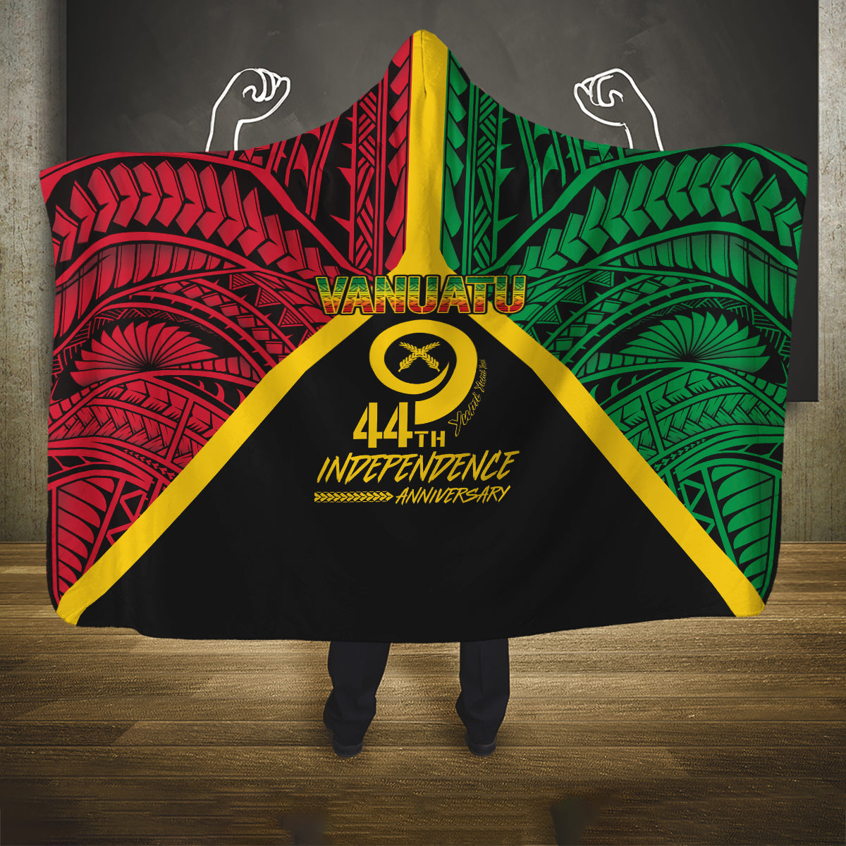 Vanuatu 44th Independence Anniversary Hooded Blanket LT7 One Size Colorful - Polynesian Pride