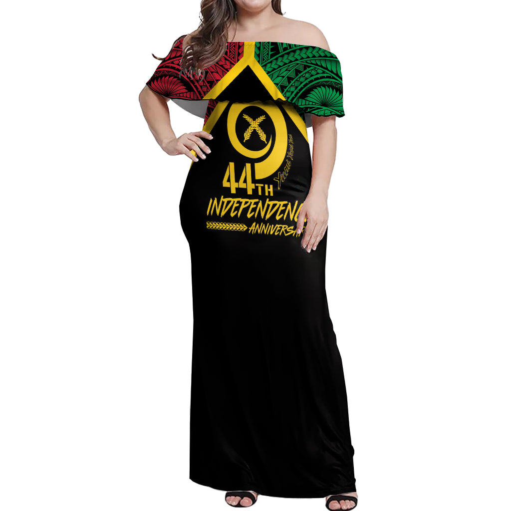 Vanuatu 44th Independence Anniversary Off Shoulder Maxi Dress LT7 Women Colorful - Polynesian Pride
