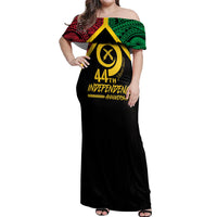 Vanuatu 44th Independence Anniversary Off Shoulder Maxi Dress LT7 Women Colorful - Polynesian Pride