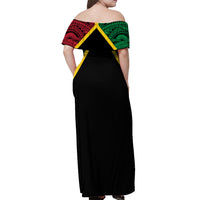 Vanuatu 44th Independence Anniversary Off Shoulder Maxi Dress LT7 - Polynesian Pride