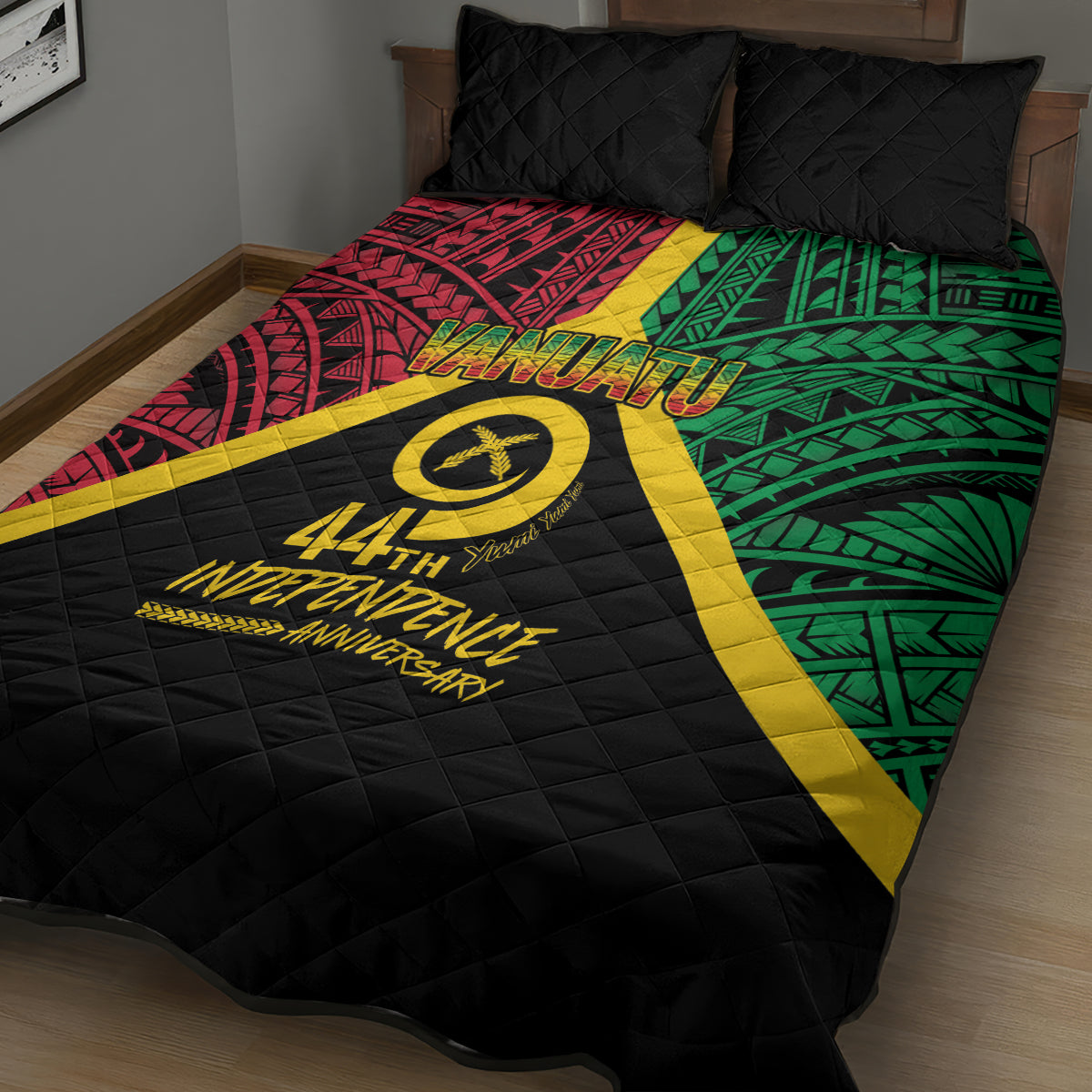 Vanuatu 44th Independence Anniversary Quilt Bed Set LT7 - Polynesian Pride