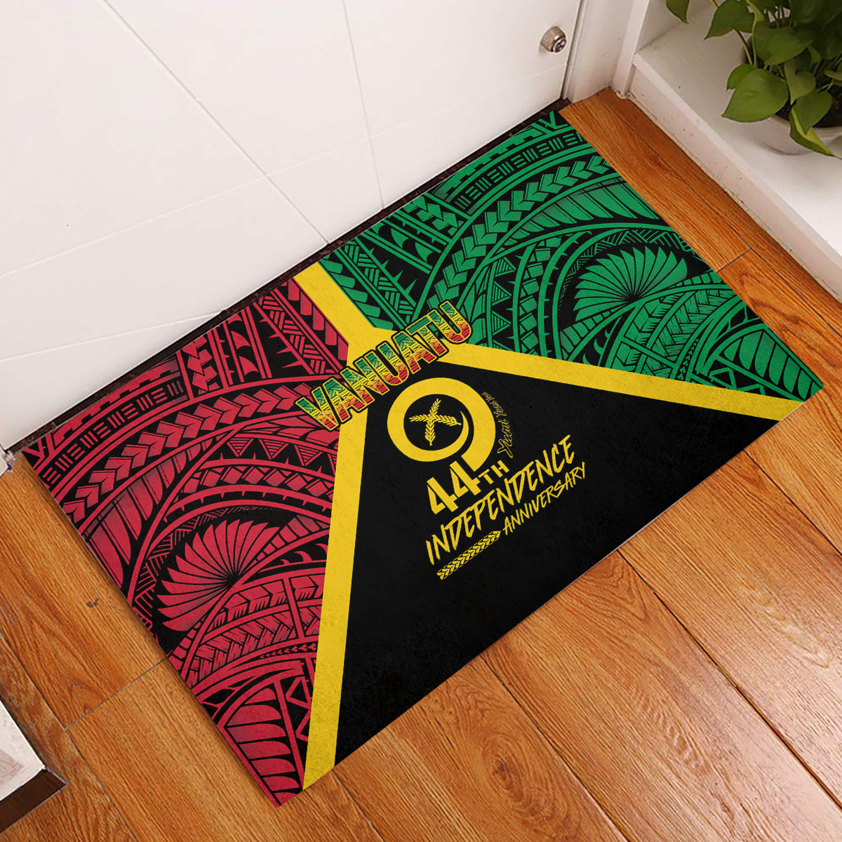 Vanuatu 44th Independence Anniversary Rubber Doormat LT7 Colorful - Polynesian Pride