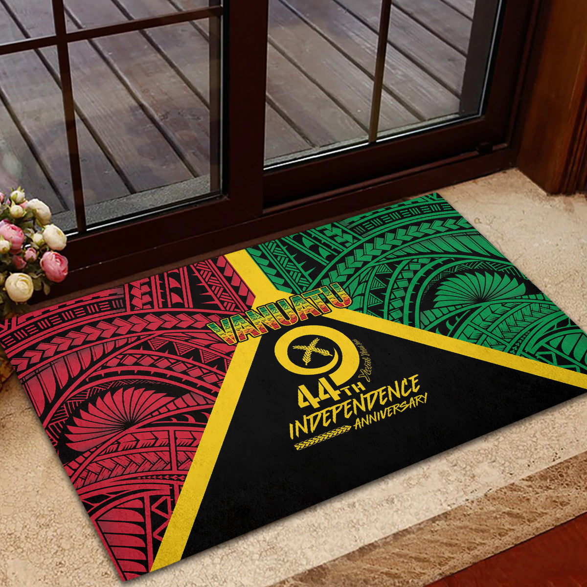 Vanuatu 44th Independence Anniversary Rubber Doormat LT7 - Polynesian Pride