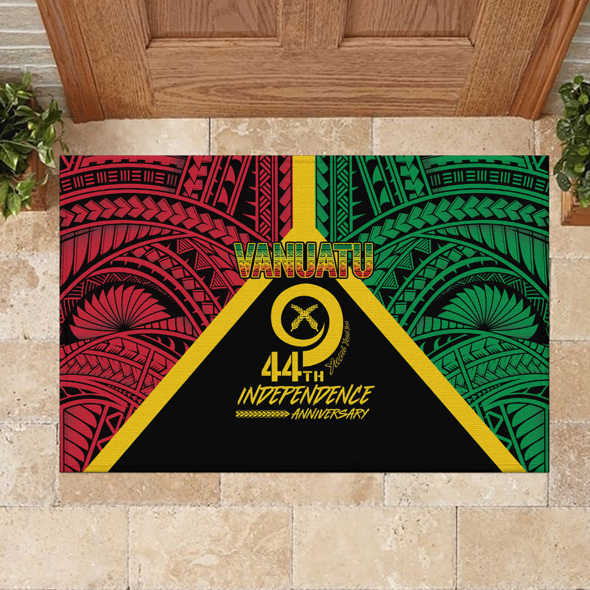 Vanuatu 44th Independence Anniversary Rubber Doormat LT7 - Polynesian Pride
