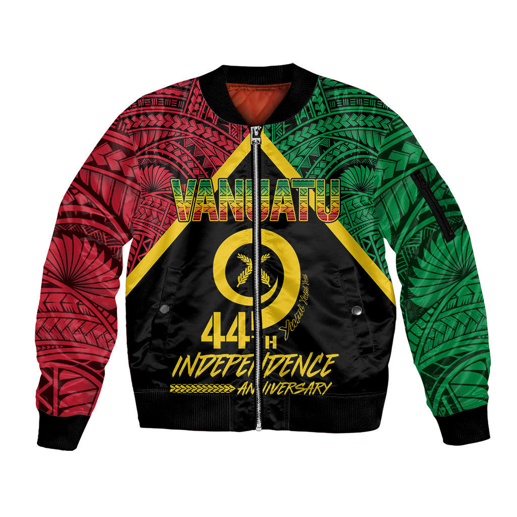 Vanuatu 44th Independence Anniversary Sleeve Zip Bomber Jacket LT7 Unisex Colorful - Polynesian Pride