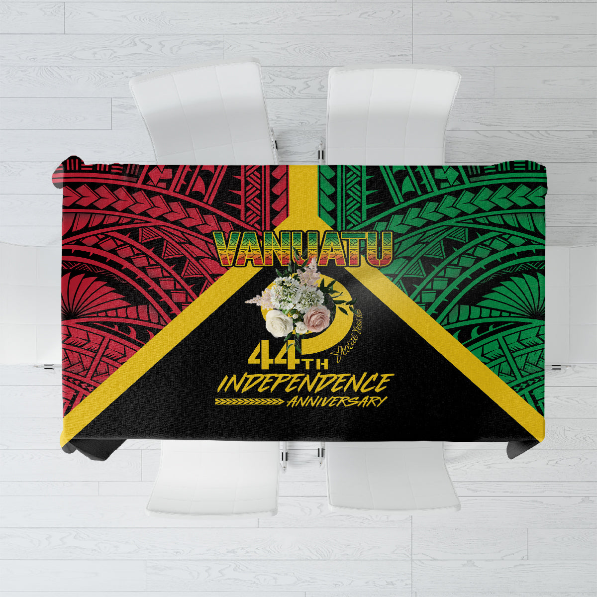 Vanuatu 44th Independence Anniversary Tablecloth LT7 Colorful - Polynesian Pride
