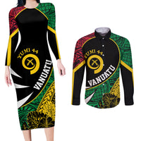 Vanuatu Independence Day Yumi 44 Couples Matching Long Sleeve Bodycon Dress and Long Sleeve Button Shirt LT7 Colorful - Polynesian Pride