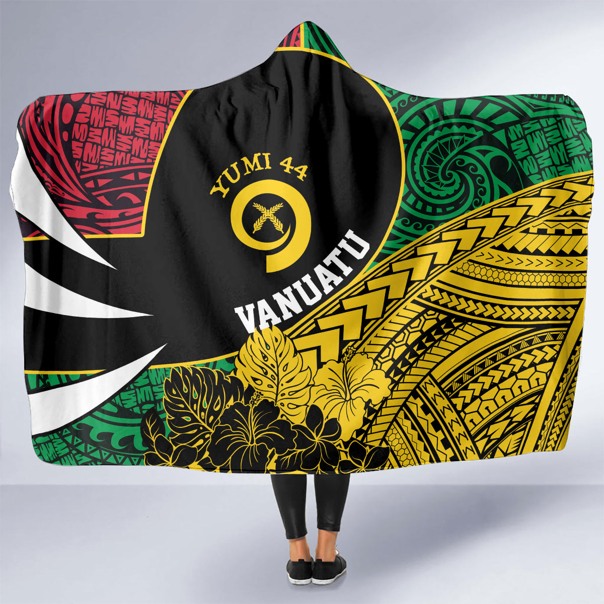 Vanuatu Independence Day Yumi 44 Hooded Blanket LT7 - Polynesian Pride