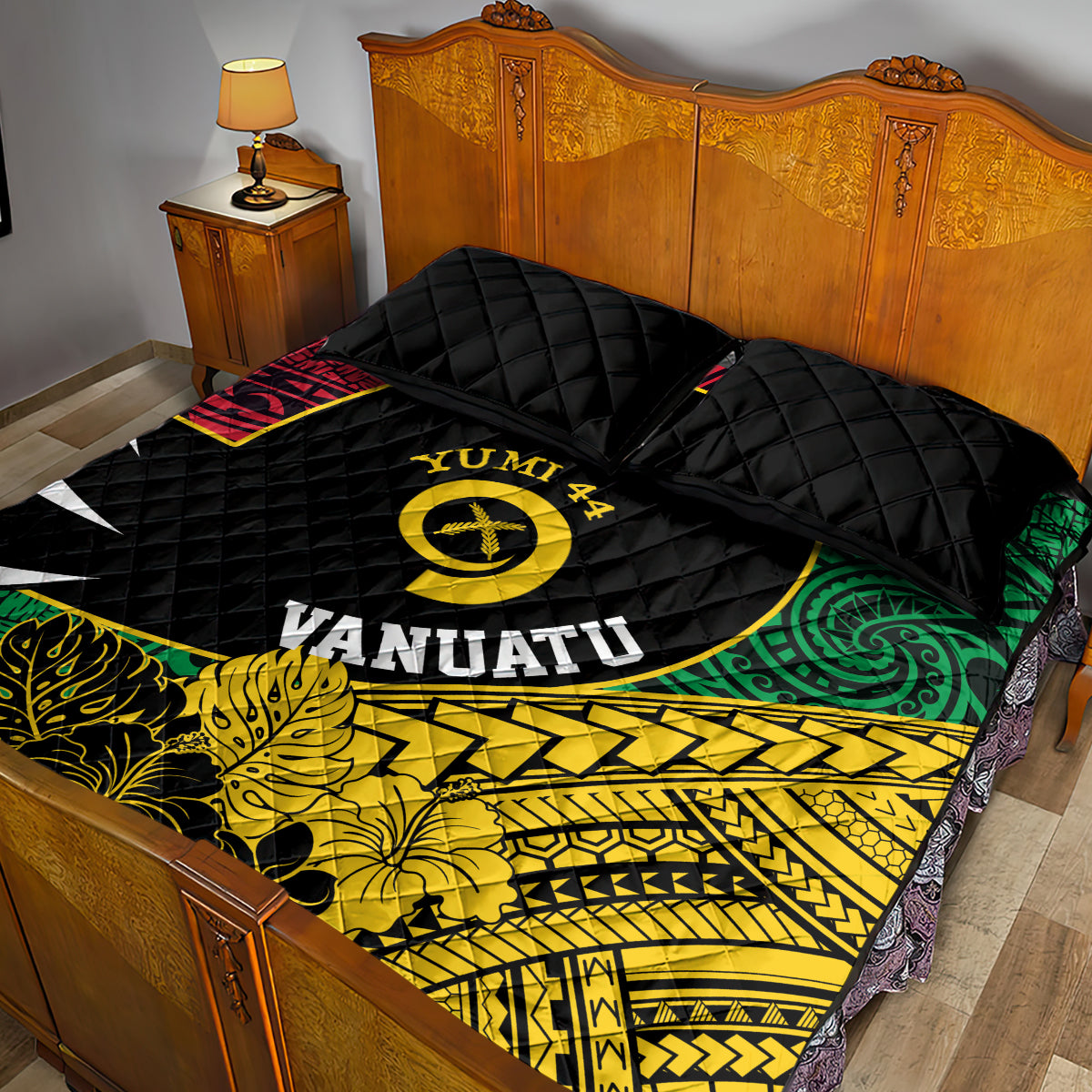 Vanuatu Independence Day Yumi 44 Quilt Bed Set LT7 - Polynesian Pride