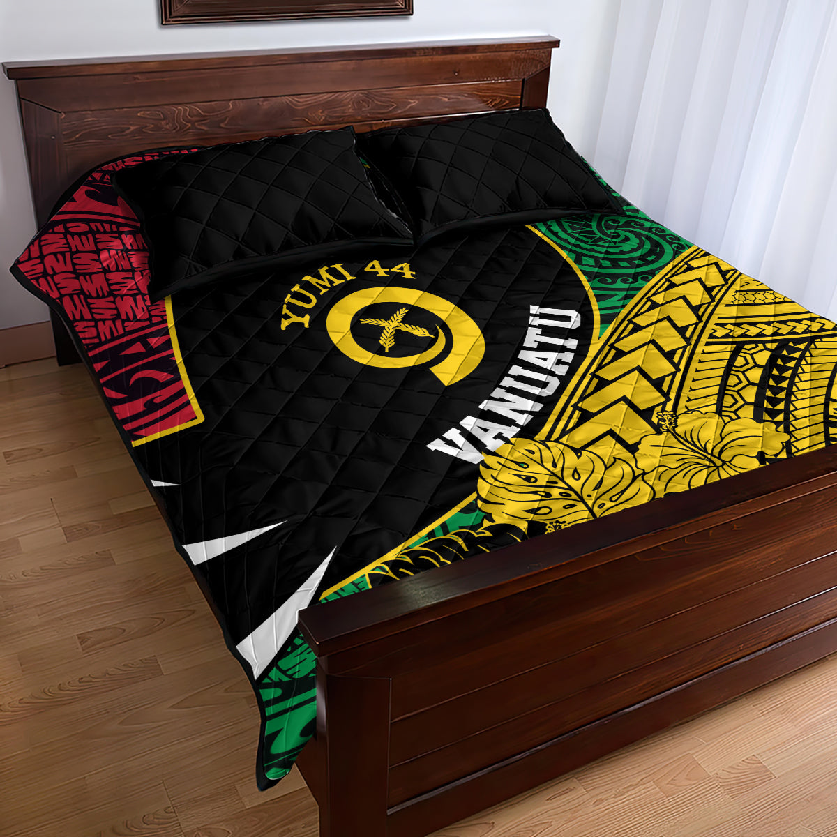 Vanuatu Independence Day Yumi 44 Quilt Bed Set LT7 - Polynesian Pride