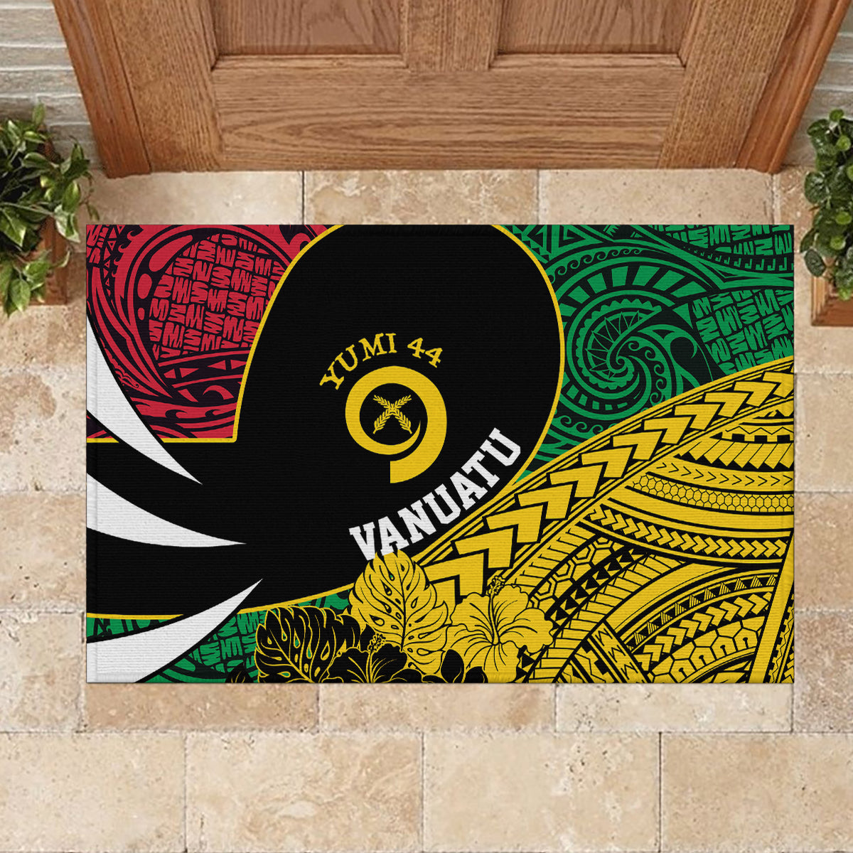 Vanuatu Independence Day Yumi 44 Rubber Doormat LT7 - Polynesian Pride