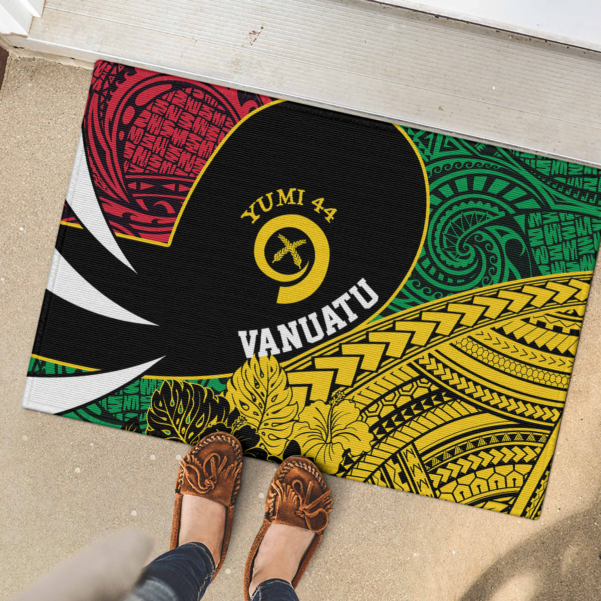 Vanuatu Independence Day Yumi 44 Rubber Doormat LT7 - Polynesian Pride