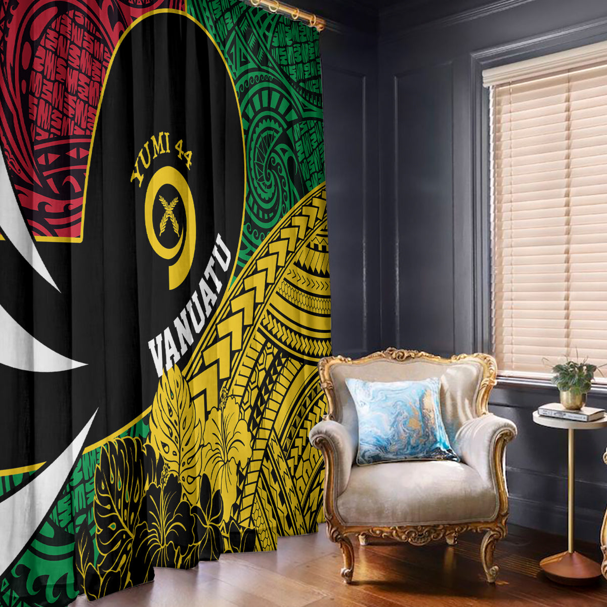 Vanuatu Independence Day Yumi 44 Window Curtain LT7 - Polynesian Pride