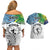 Malampa Fiji Day Couples Matching Off Shoulder Short Dress and Hawaiian Shirt Gradient Style