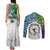 Malampa Fiji Day Couples Matching Tank Maxi Dress and Long Sleeve Button Shirt Gradient Style