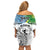 Malampa Fiji Day Family Matching Off Shoulder Short Dress and Hawaiian Shirt Gradient Style