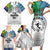 Malampa Fiji Day Family Matching Short Sleeve Bodycon Dress and Hawaiian Shirt Gradient Style