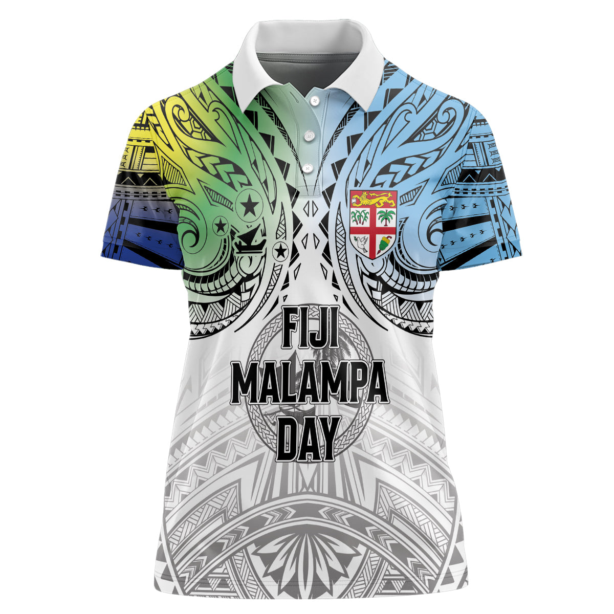 Malampa Fiji Day Women Polo Shirt Gradient Style