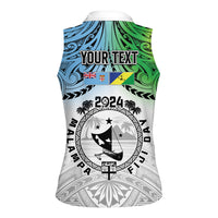 Malampa Fiji Day Women Sleeveless Polo Shirt Gradient Style