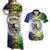 Malampa Day Couples Matching Off Shoulder Maxi Dress and Hawaiian Shirt Emblem Gradient Style