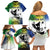 Malampa Day Family Matching Off Shoulder Short Dress and Hawaiian Shirt Emblem Gradient Style