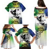 Malampa Day Family Matching Puletasi and Hawaiian Shirt Emblem Gradient Style LT7 - Polynesian Pride