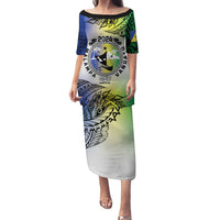 Malampa Day Family Matching Puletasi and Hawaiian Shirt Emblem Gradient Style LT7 Mom's Dress Colorful - Polynesian Pride
