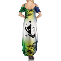 Malampa Day Family Matching Summer Maxi Dress and Hawaiian Shirt Emblem Gradient Style LT7 - Polynesian Pride