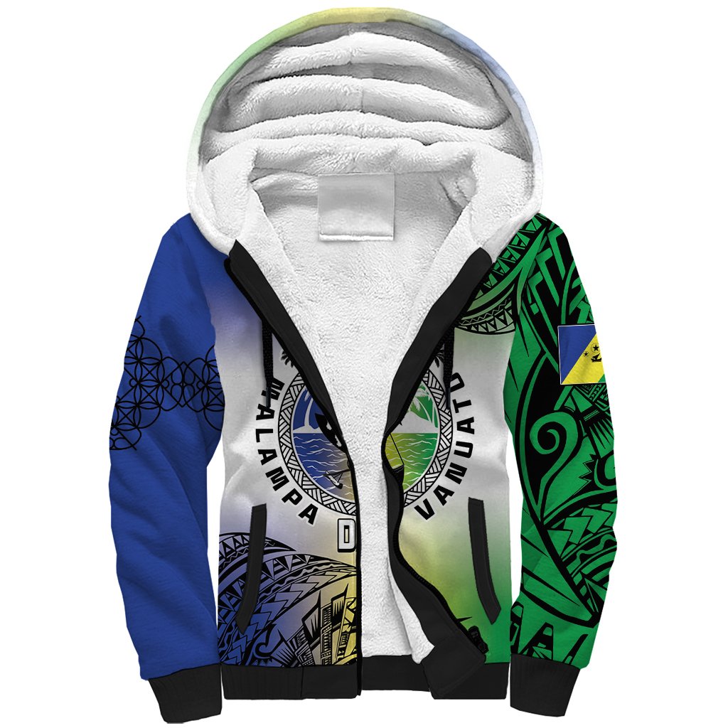 Malampa Day Sherpa Hoodie Emblem Gradient Style LT7 Unisex Colorful - Polynesian Pride