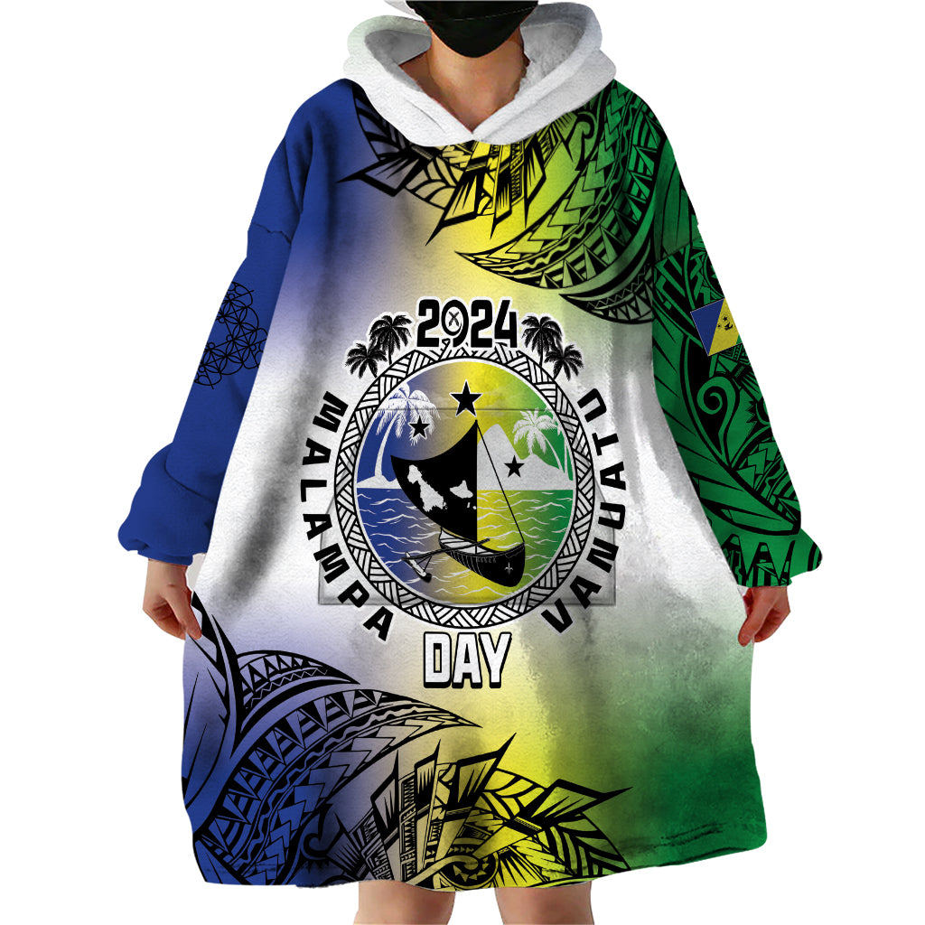 Malampa Day Wearable Blanket Hoodie Emblem Gradient Style LT7 - Polynesian Pride