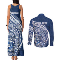 Tonga Queen Salote College Personalized Couples Matching Tank Maxi Dress and Long Sleeve Button Shirt Ngatu Tokelaufeletoa Motifs