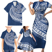 Tonga Queen Salote College Personalized Family Matching Short Sleeve Bodycon Dress and Hawaiian Shirt Ngatu Tokelaufeletoa Motifs