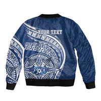 Tonga Queen Salote College Personalized Sleeve Zip Bomber Jacket Ngatu Tokelaufeletoa Motifs