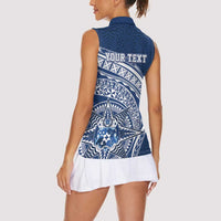 Tonga Queen Salote College Personalized Women Sleeveless Polo Shirt Ngatu Tokelaufeletoa Motifs